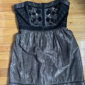 Seeing Stars Strapless Metallic Beaded Mini Dress